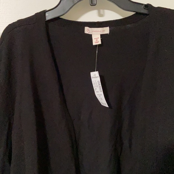 Dress Barn Black sweater with lace trim bottom size 1X new with tags - Picture 4 of 9